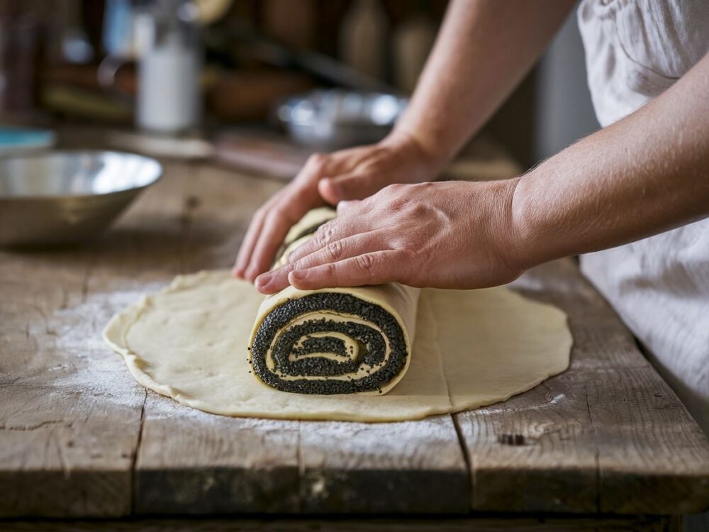 ciasto z makiem na stole