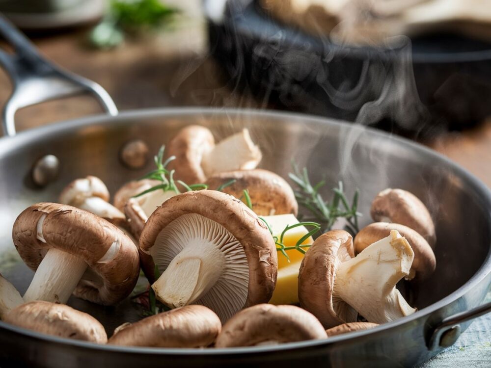 duszone grzyby na patelni