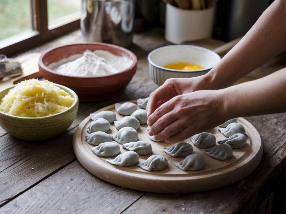 formowanie szarych klusek