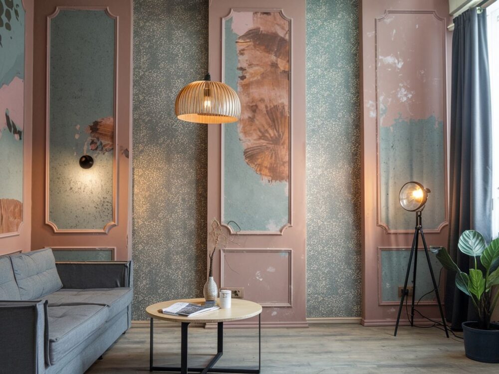 kreatywny tynk na ścianie