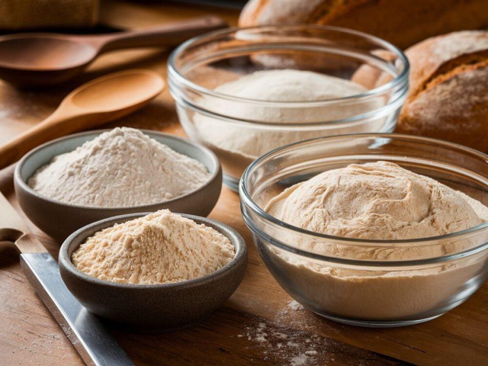 mąka pszenna i ciasto drożdżowe