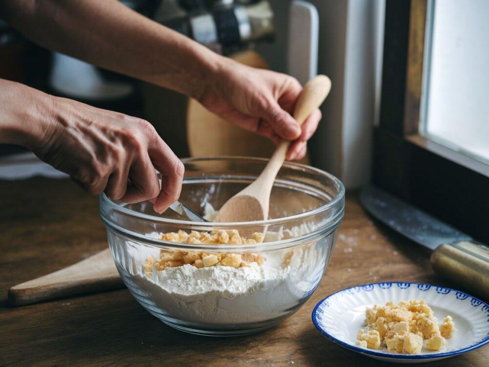 mieszanie składników kruszonki