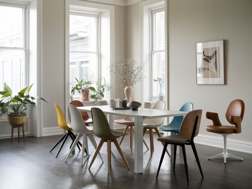 nowoczesna jadalnia z białym stołem
