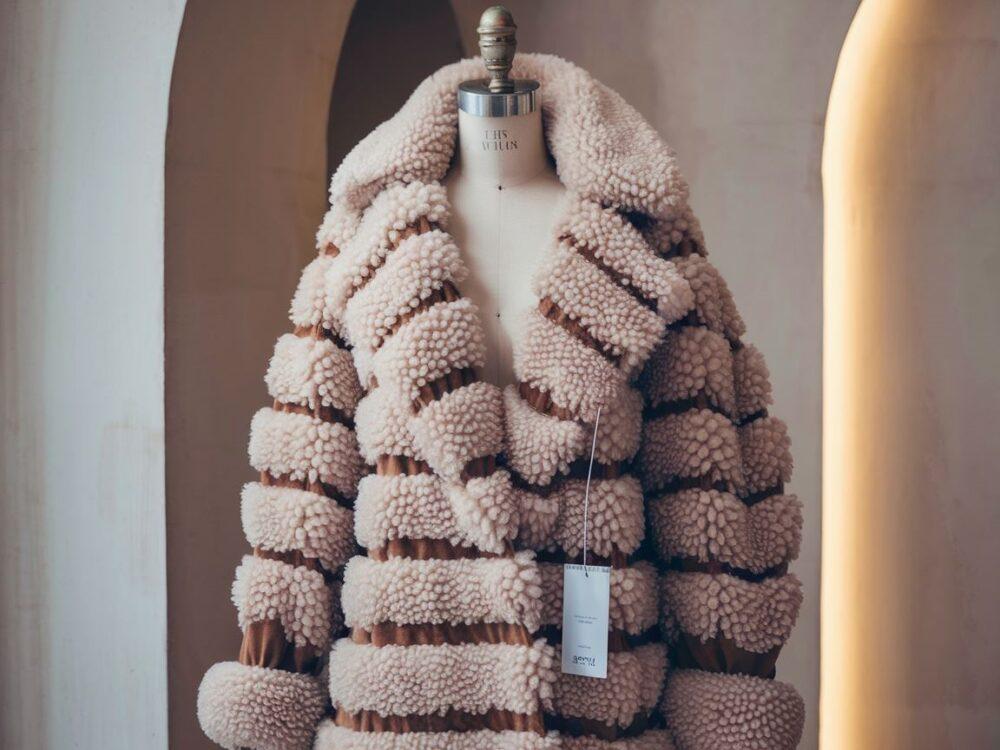 płaszcz z alpaki na manekinie