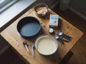 składniki sernika na zimno