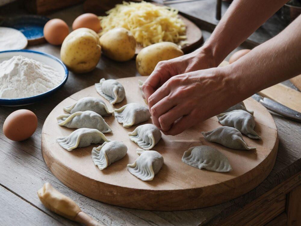 surowe ziemniaki i kluski szare