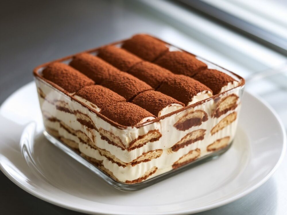 tiramisu w szklanym naczyniu
