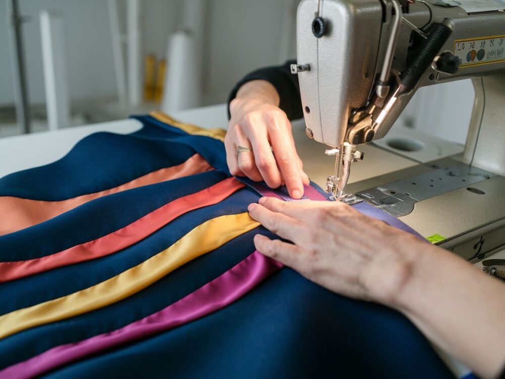 wszywanie wstawek do sukienki